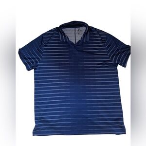 Nike Men's Navy Striped Polo Shirt